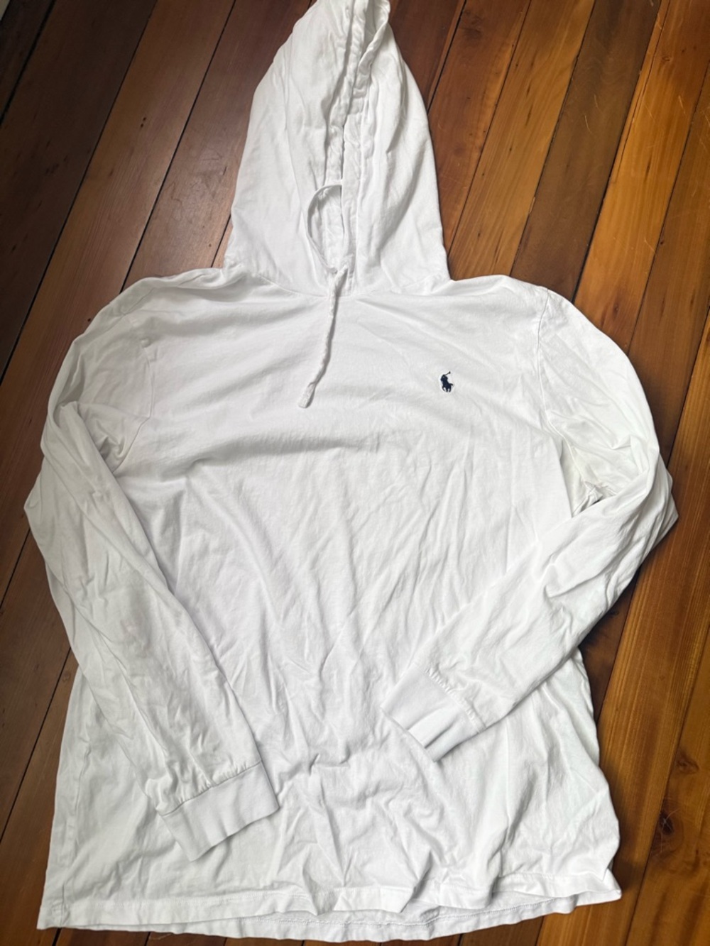 Ralph Lauren White Long-Sleeve Hooded Polo Shirt XXL